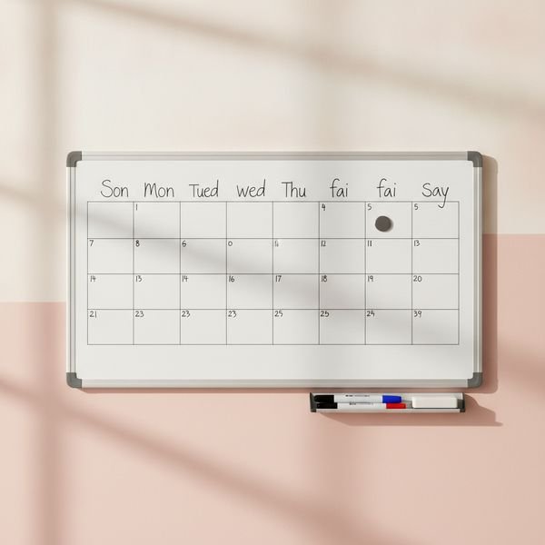 A wall planner or whiteboard