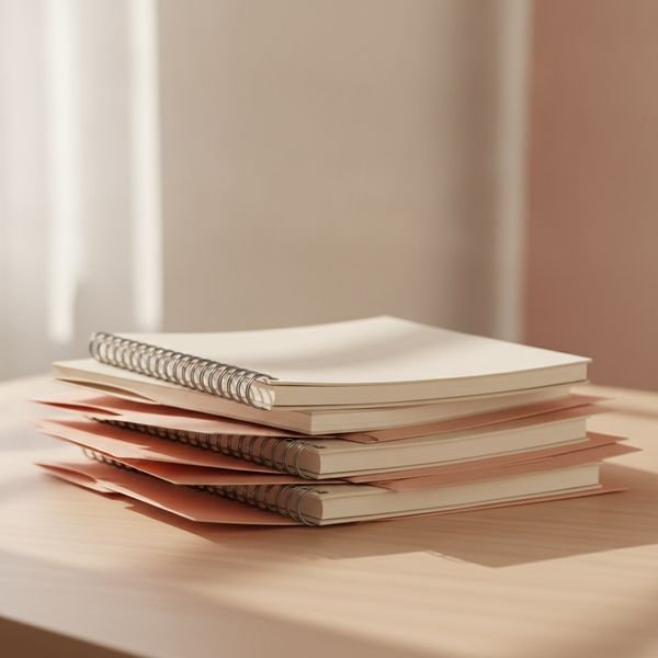 Plain exercise books and folders — buy nothing fancy