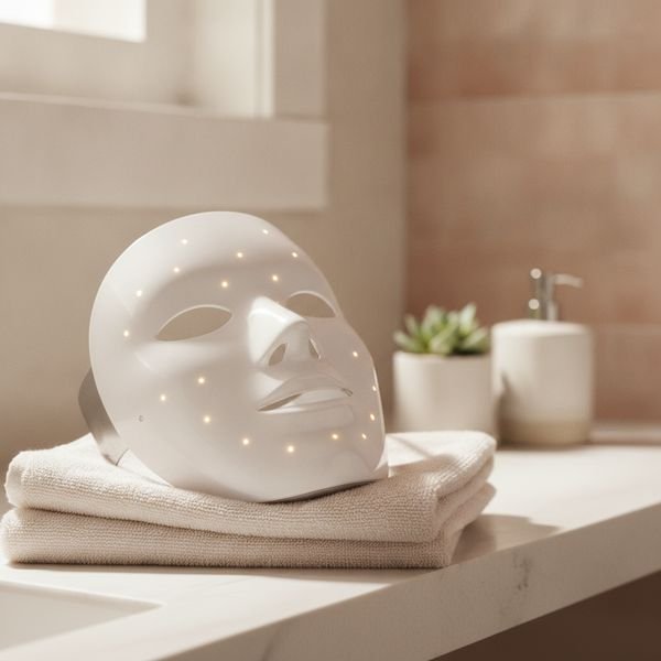 An LED light therapy mask