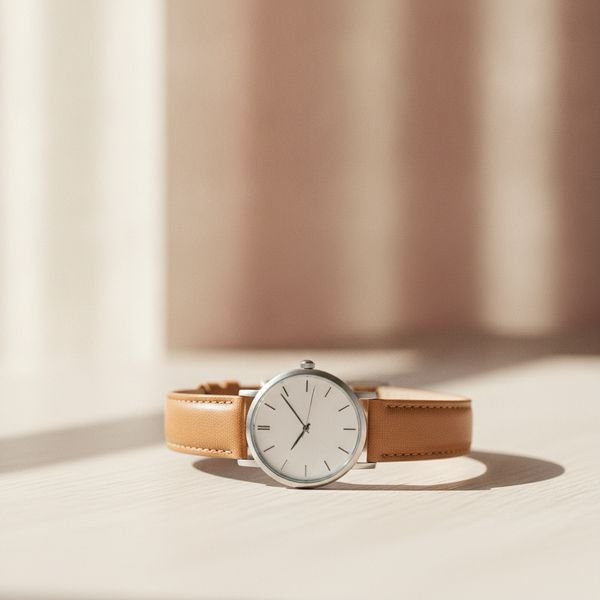 A simple watch on a changeable strap