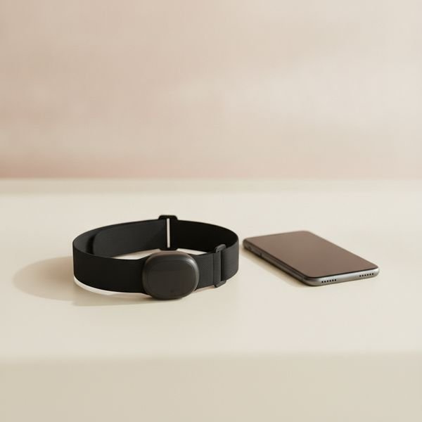 A chest-strap heart rate monitor