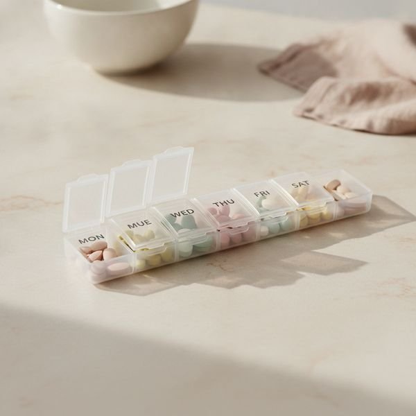 A weekly pill organiser