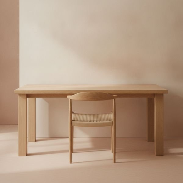 A second-hand office desk, or a solid door on legs