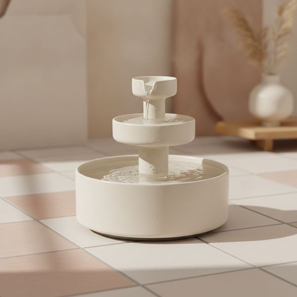 A pet water fountain