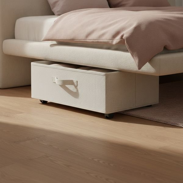 Under-bed storage on wheels