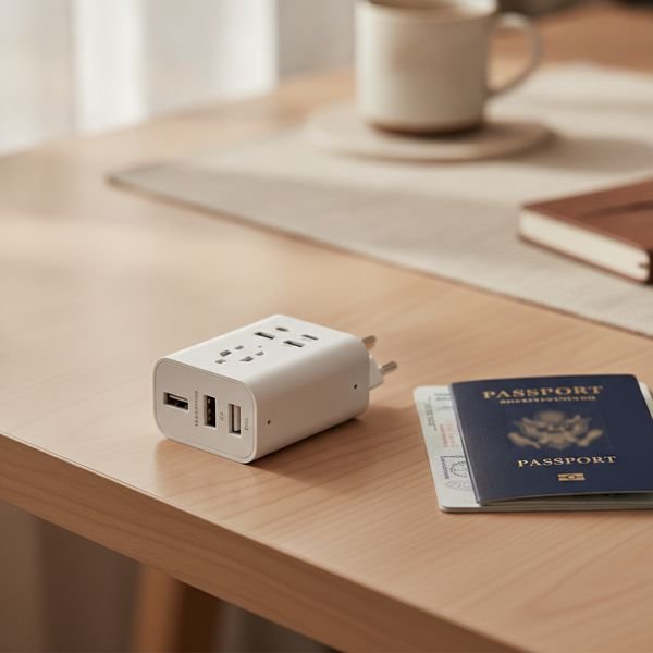 A universal travel adapter with USB-C PD